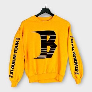 Justin Bieber Stadium Tour 2017 Yellow Crewneck Sweatshirt H&M Womens XS